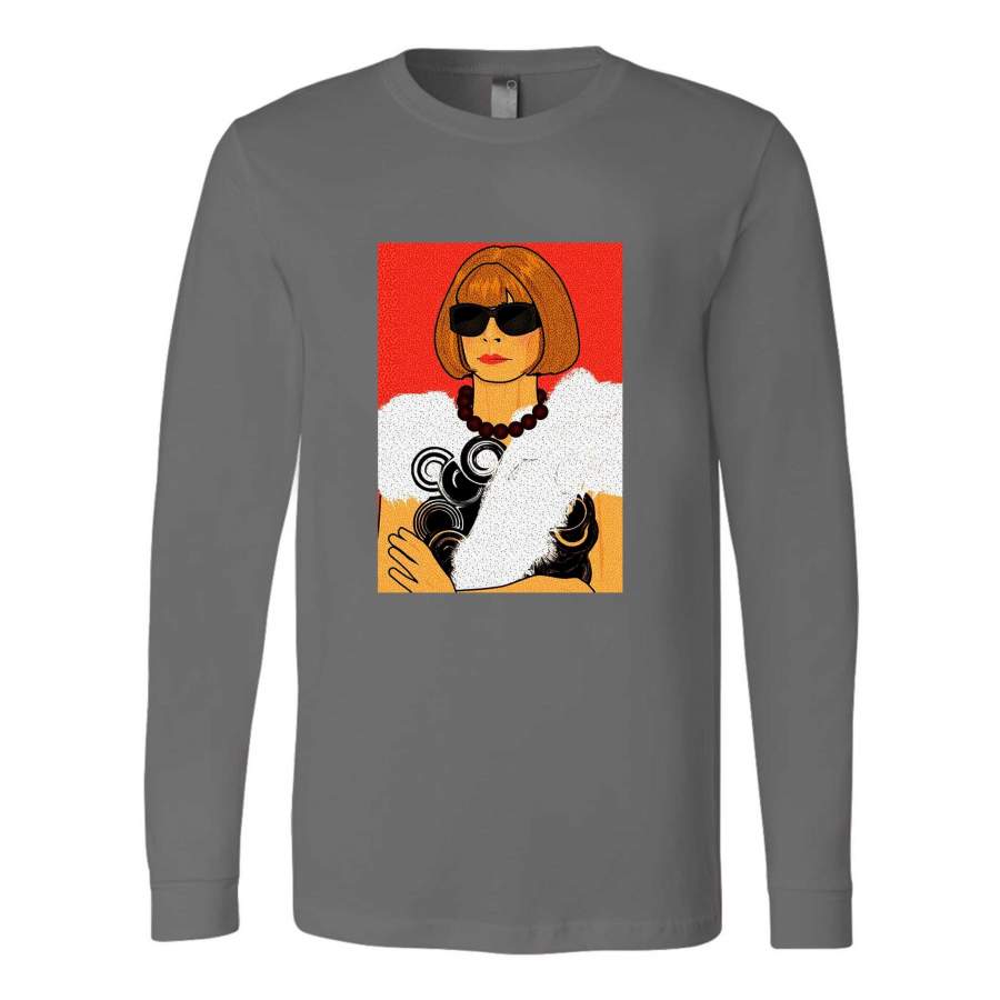 Anna Wintour Tribute To Celebrities Illustrated Long Sleeve T-Shirt