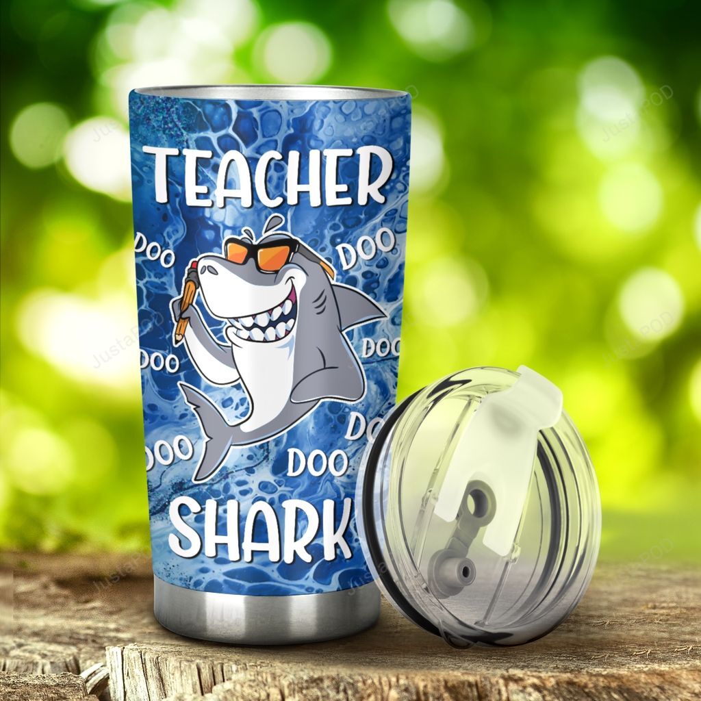 Teacher Shark Doo Doo Tumbler Stainless Steel Tumbler, Tumbler Cups For Coffee/Tea, Great Customized Gifts For Birthday Christmas Anniversary