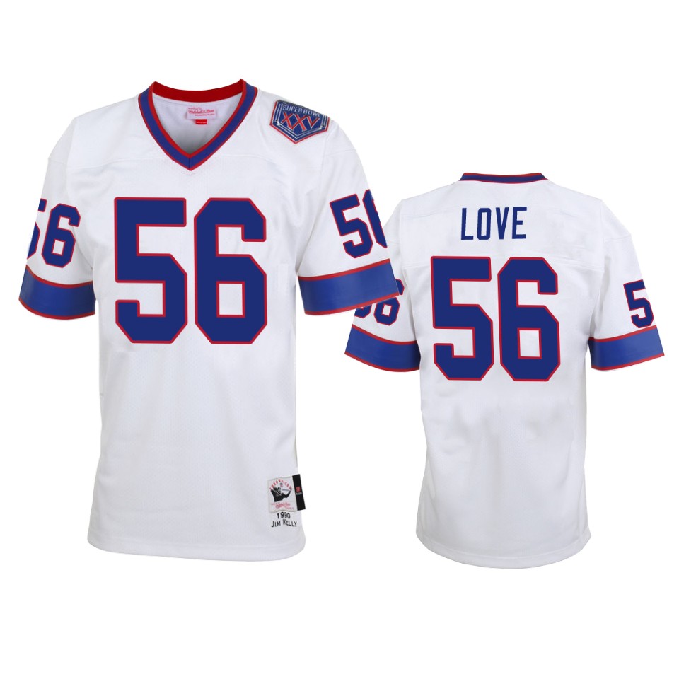 Buffalo Bills Mike Love White Vintage Replica Jersey – Men