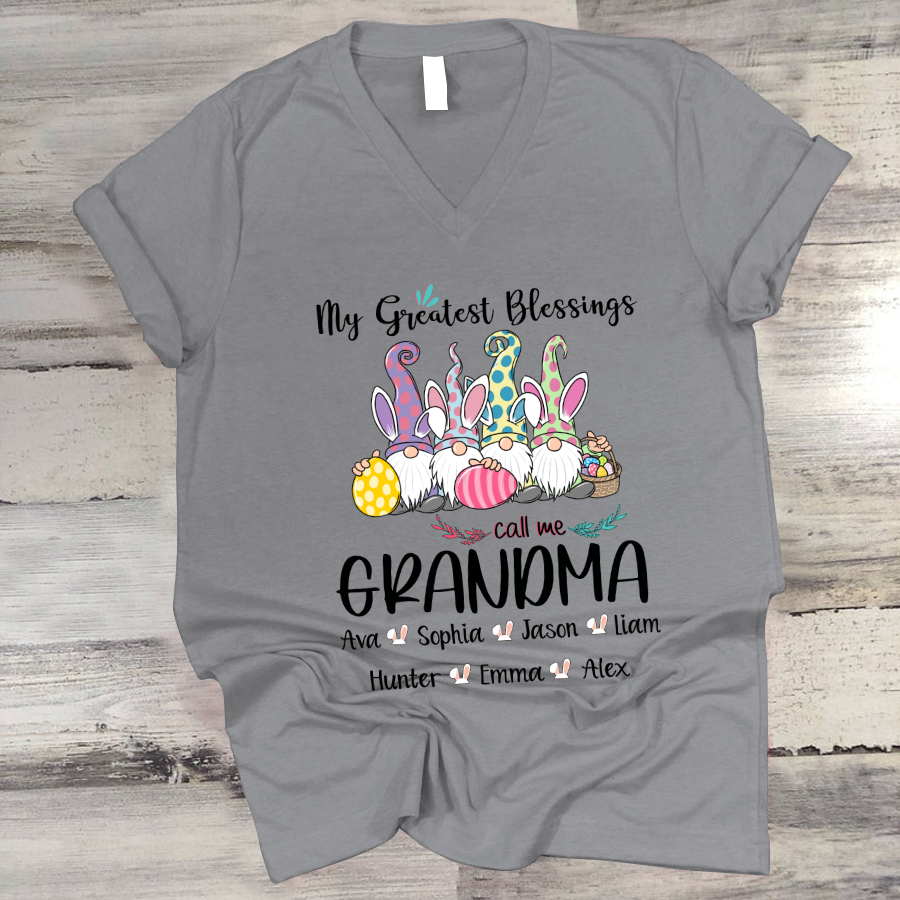 My Greatest Blessings Call Me Grandma Easter V-Neck