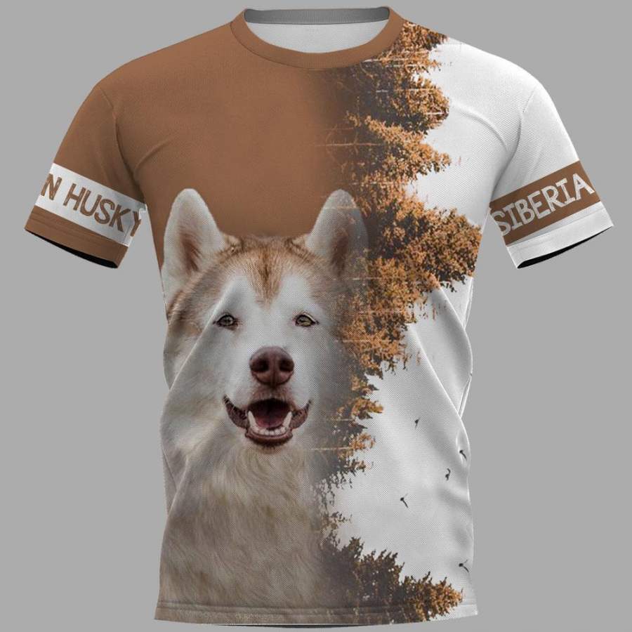 SIBERIAN HUSKY 3D Zip Hoodie and T-shirt Full Printing