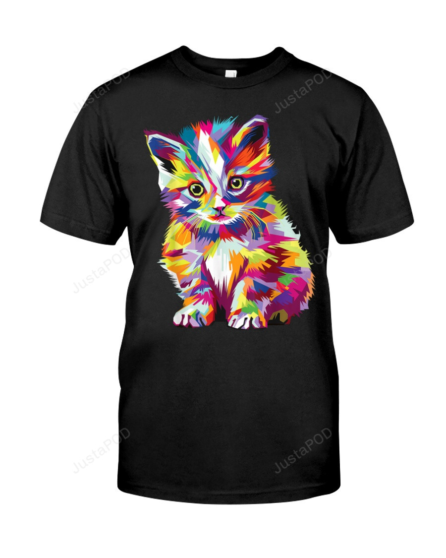 Colorful Kitten Shirt, Cat Lovers Shirt, Cute Cat Shirt, Kitten Shirt, Pet Shirt, Cat Lovers Day Shirt, Gifts For Cat Owners, For Cat Dad Cat Mom