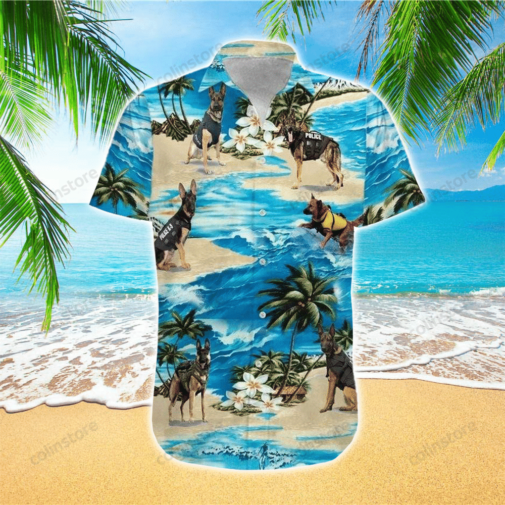 Police Dog German Shepherd Hawaii Shirt Aloha Ha41199