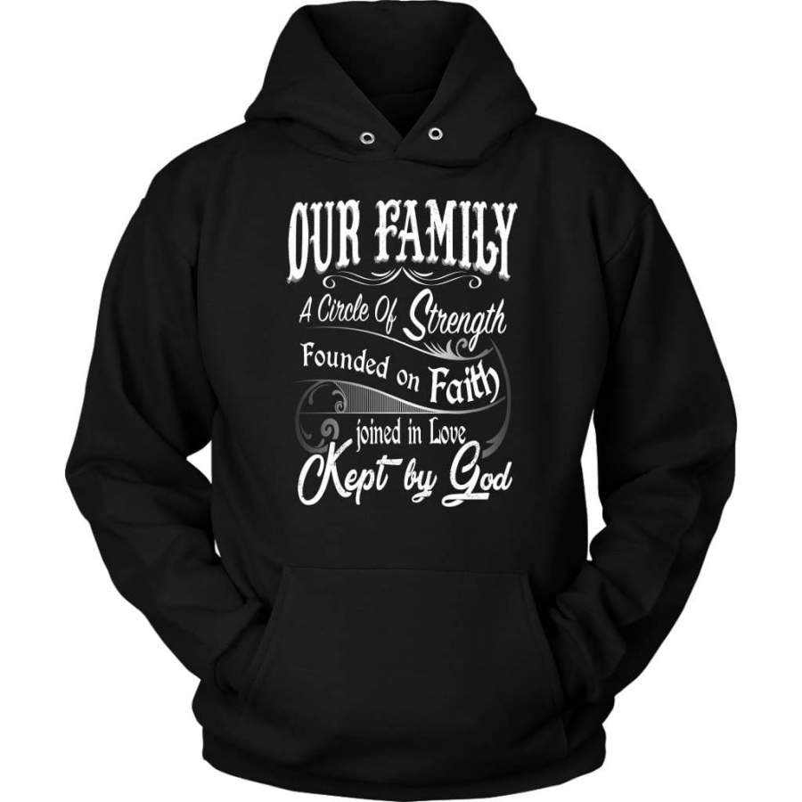 Our family kept by God christian hoodie