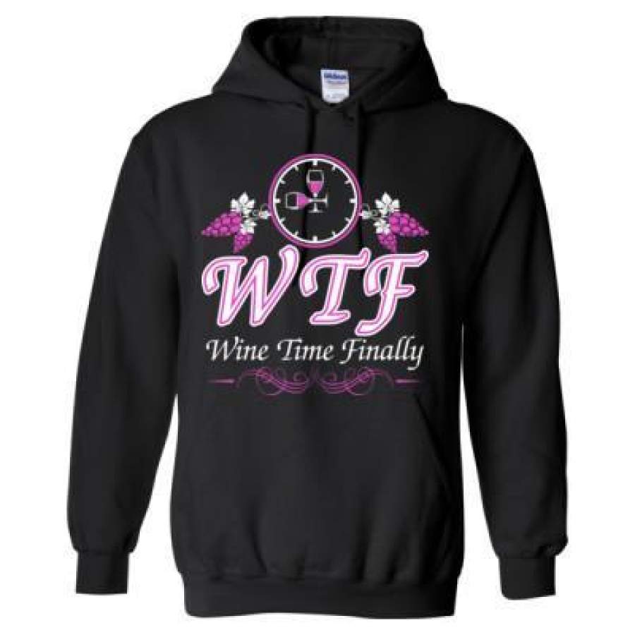 AGR WTF Wine Time Finally – Heavy Blend™ Hooded Sweatshirt