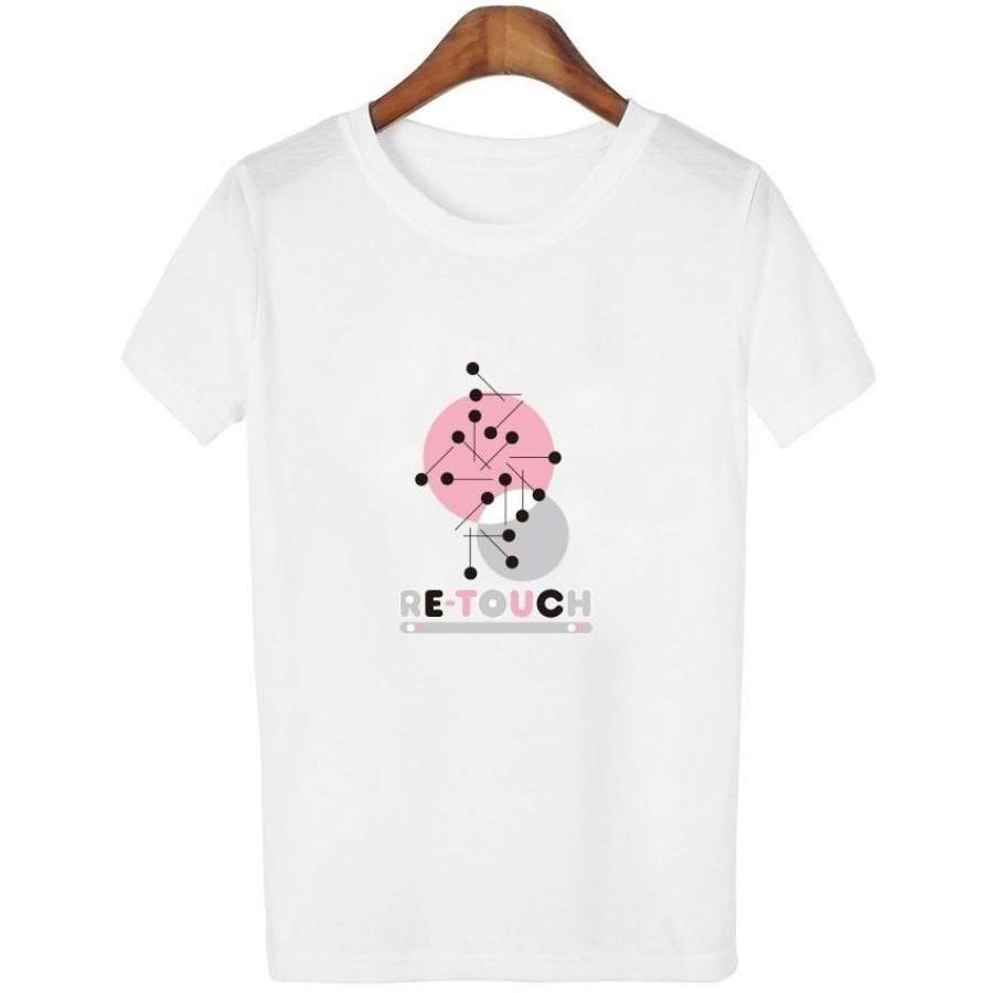 2017 Summer Fashion Women’S T-Shirt Personalized Letter Print Cotton Leisure Fun T-Shirt White Short-Sleeved