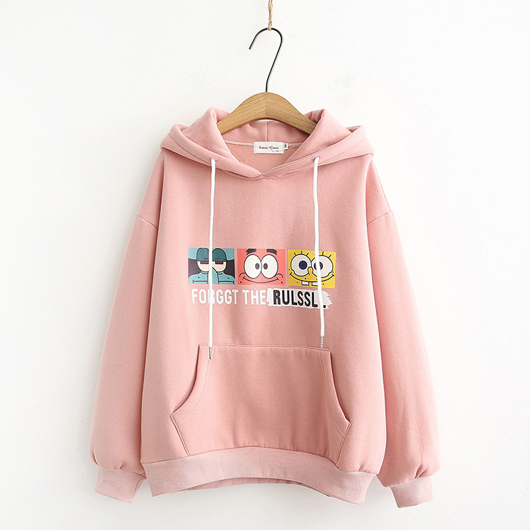 Winter Women Fleece Hooded Sweatshirts Cute Shiba Inu Print Pocket Loose Student Hoodies Harakuju Sweet Style Pullover 2010869 alx