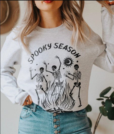 Dancing Skeleton Spooky Season Halloween Crewneck Skeleton Sweatshirt Skeleton Sweater Halloween Sweater Fall Sweatshirt Spooky Sweater