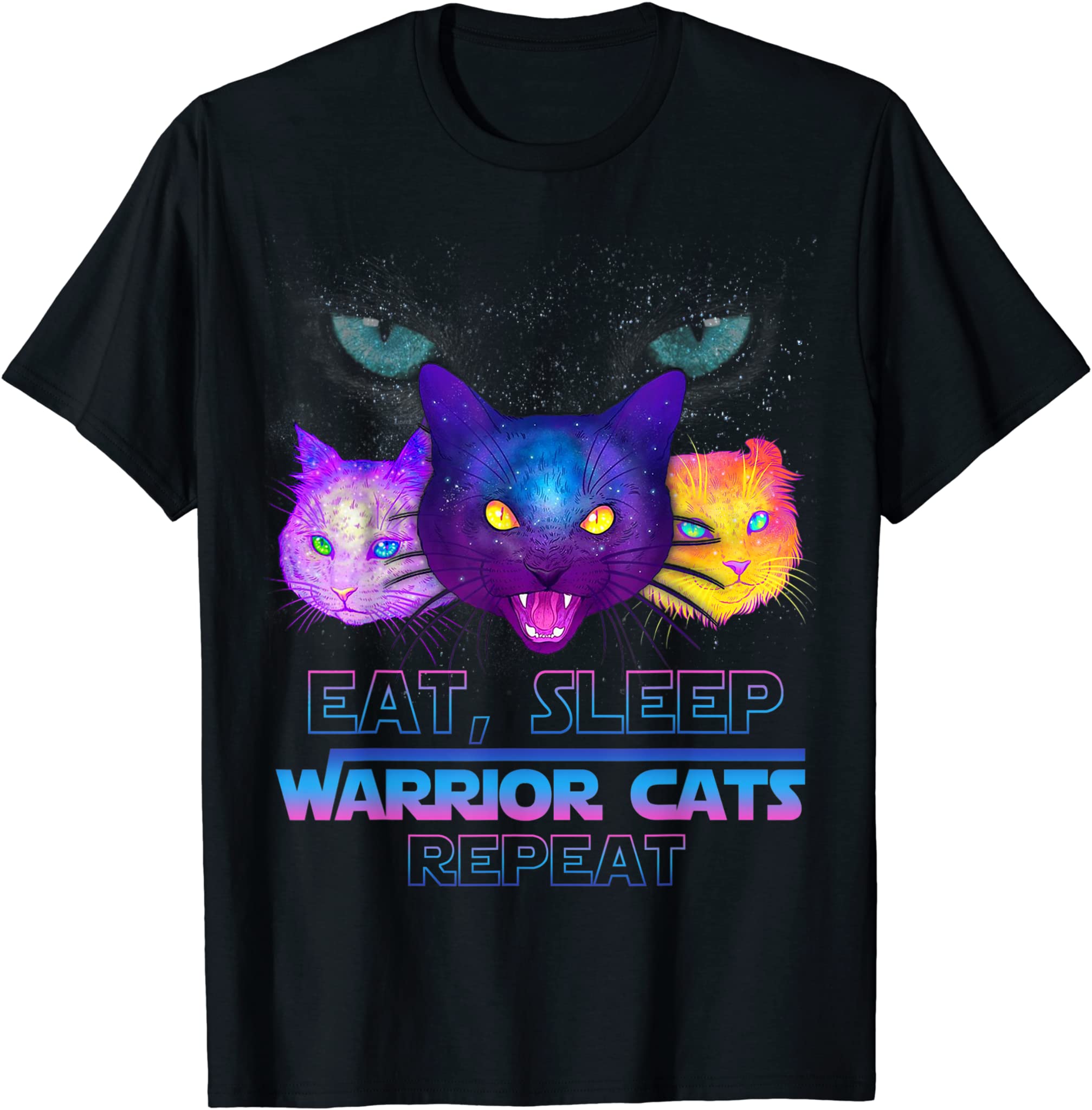 Eat Sleep Warrior Cats Repeat Funny Cat Lover Idea Costume T-Shirt