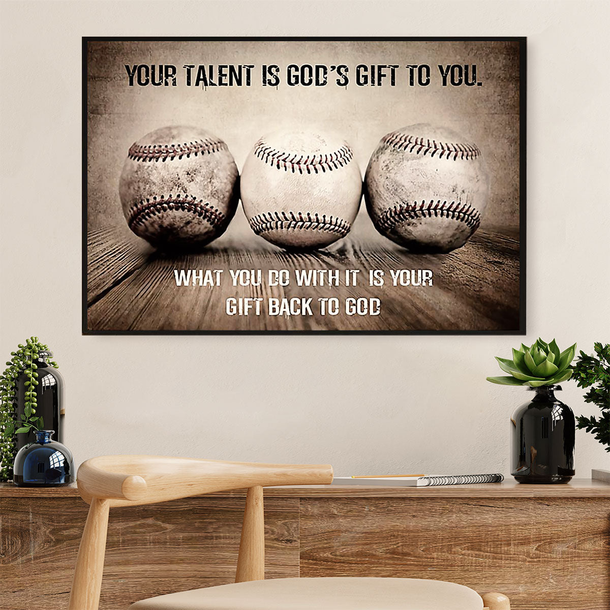 Baseball Canvas Wall Art Prints | God’S Gift | Home Décor Gift For Baseball Players