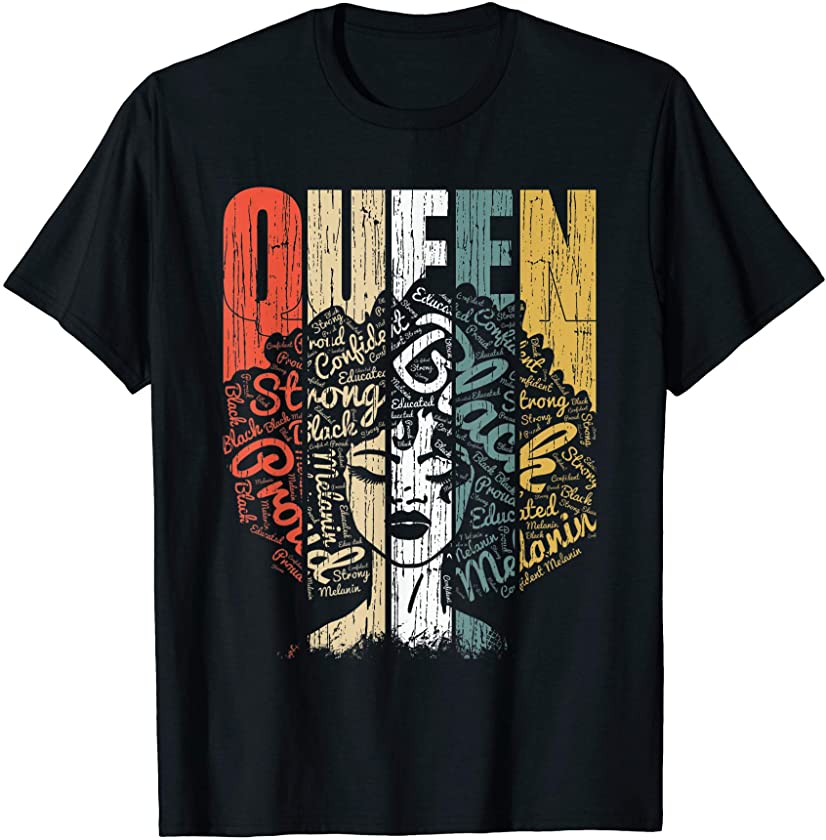 Black Queen Pride Shirt for Women African American Power tee T-Shirt