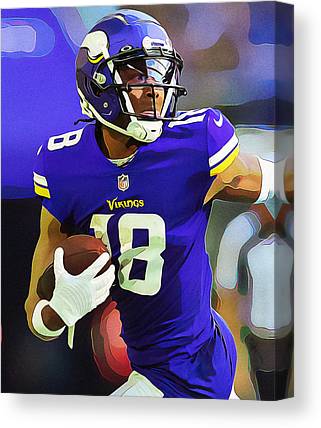 Justin Jefferson Minnesota Vikings Sketch Art 5 Joe Hamilton Canvas Print