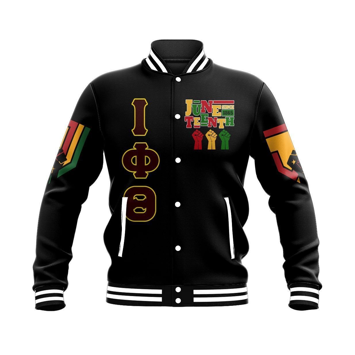 Africa Zone Jacket – Iota Phi Theta Juneteenth Freedom Phi Baseball Jacket J09