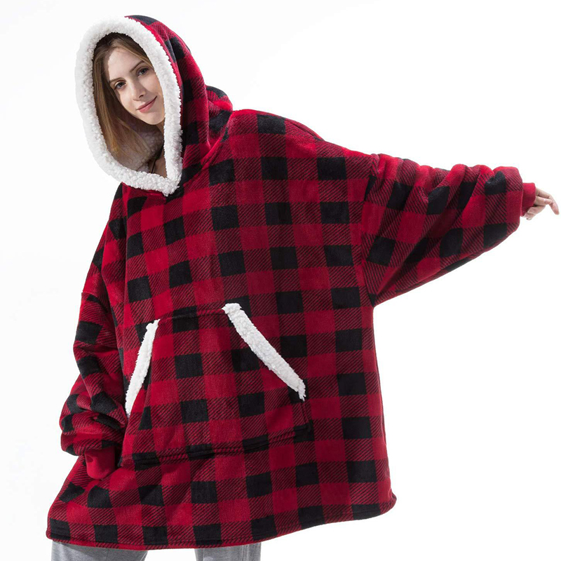 Winter Warm Tv Blanket With Sleeves Big Pocket Fleece Family Hoodies Oversized Flannel Soft Hooded Robe Blankets Pullover Худи alx