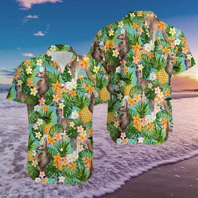 Kangaroo Tropical Hawaii Aloha Shirts Ha78293