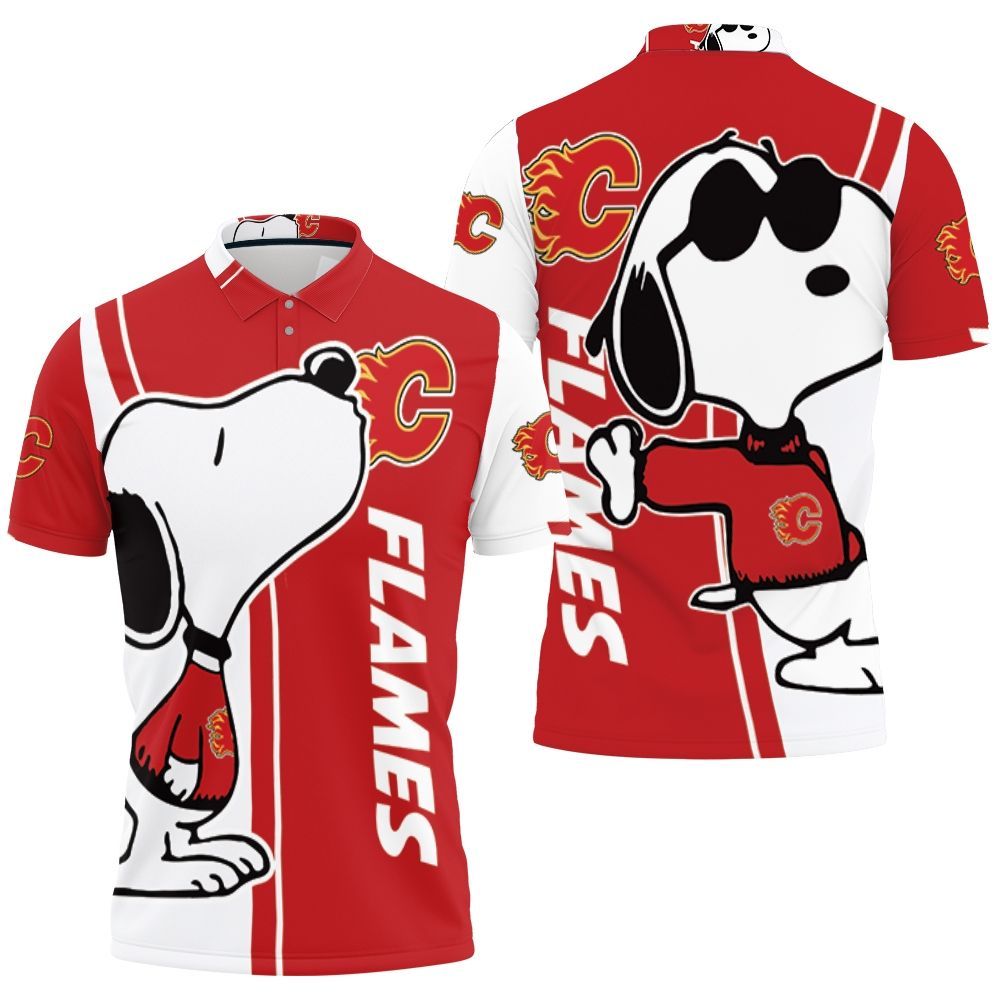 Calgary Flames Snoopy Lover 3D Printed Polo Shirt