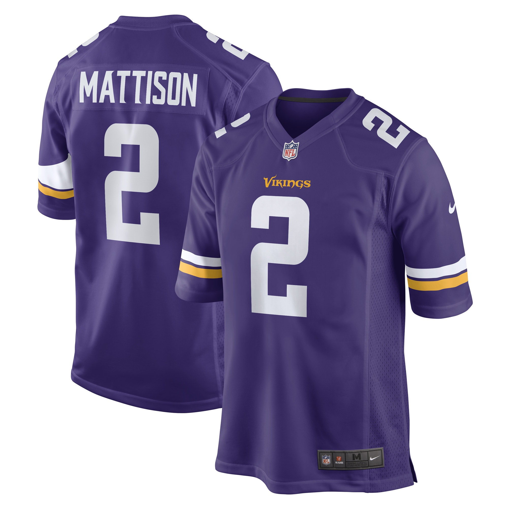 Men’s Minnesota Vikings Alexander Mattison Purple Game Player Jersey