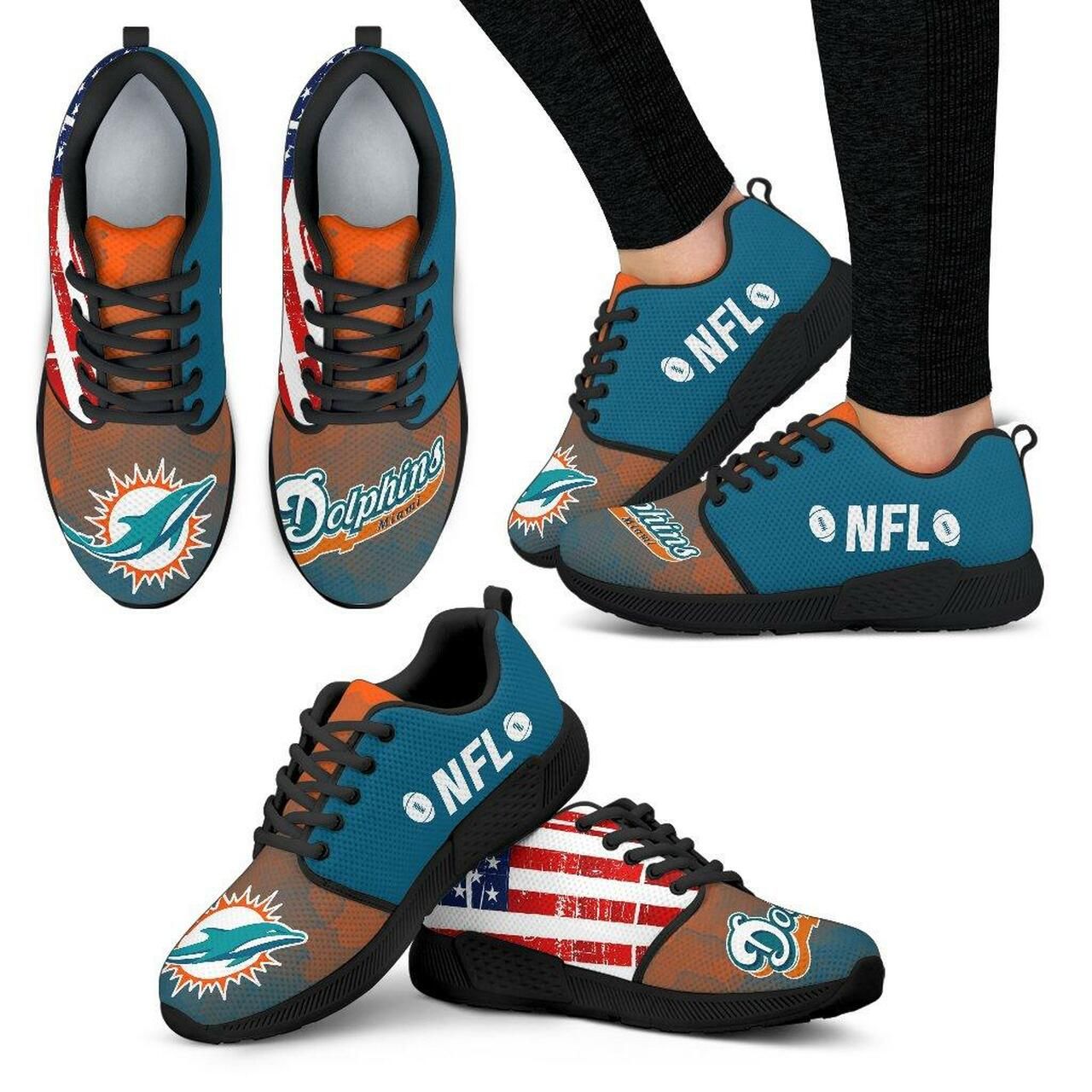 Miami Dolphins Sneakers Simple Fashion Shoes Athletic Sneaker Running Shoes For Men, Women Shoes14964