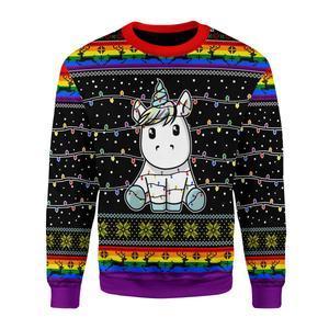 Unicorn Christmas Tree Ugly Christmas Sweater | Unisex | Adult | Us3548