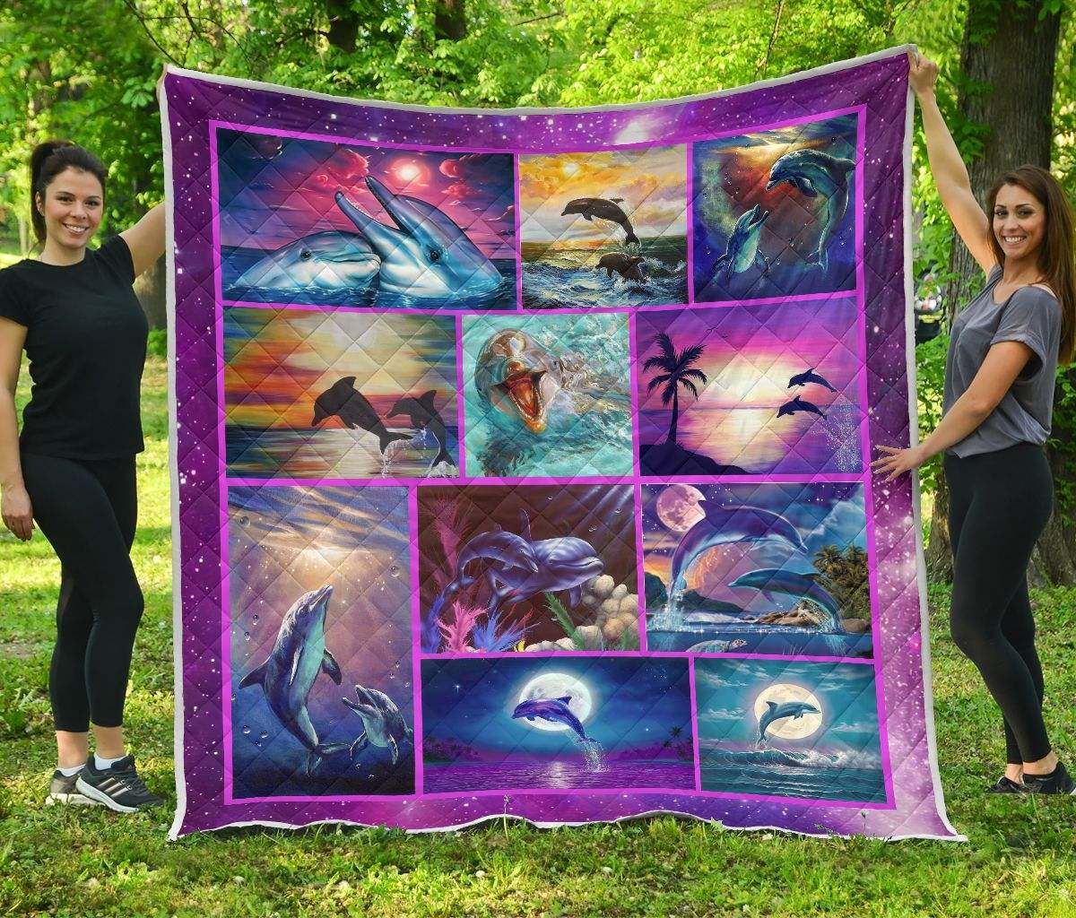 Dolphin In Heart Dq 3D Customized Quilt