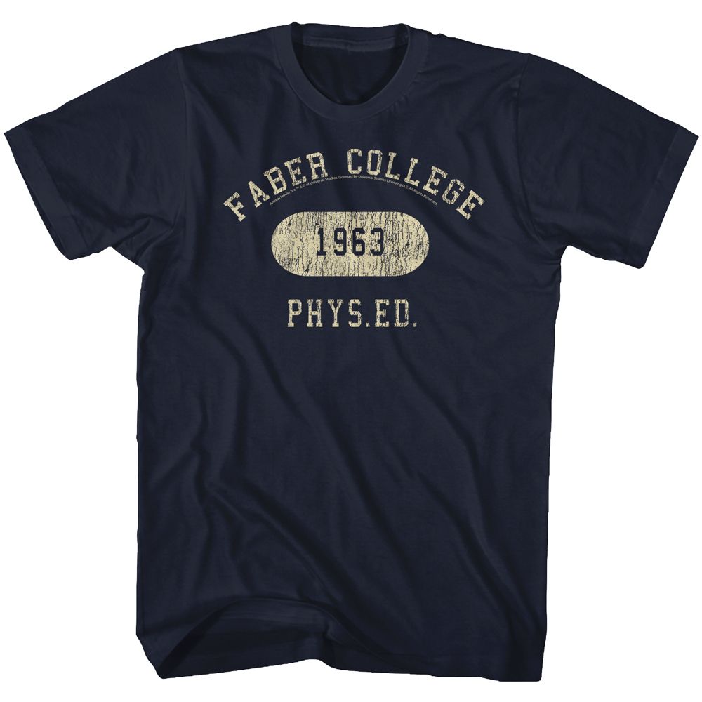 Animal House-Faber Phys Ed-Navy Adult S/S Tshirt