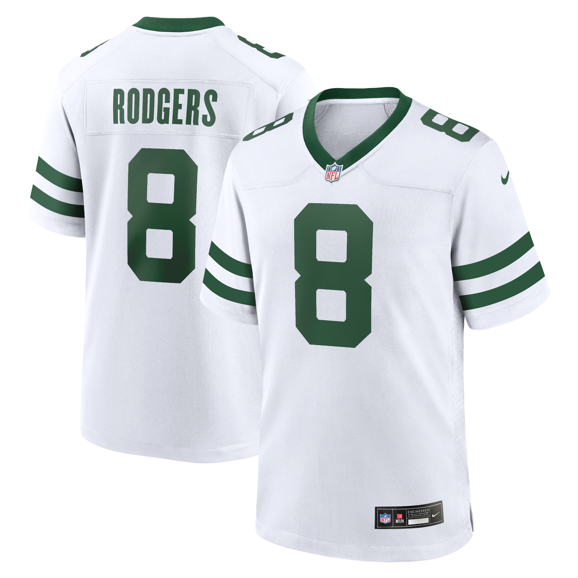 Aaron Rodgers New York Jets Legacy Player Game Jersey – White