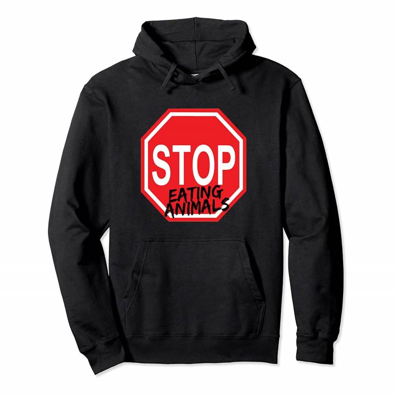 Stop Eating Animals Vegan Awareness Pullover Hoodie