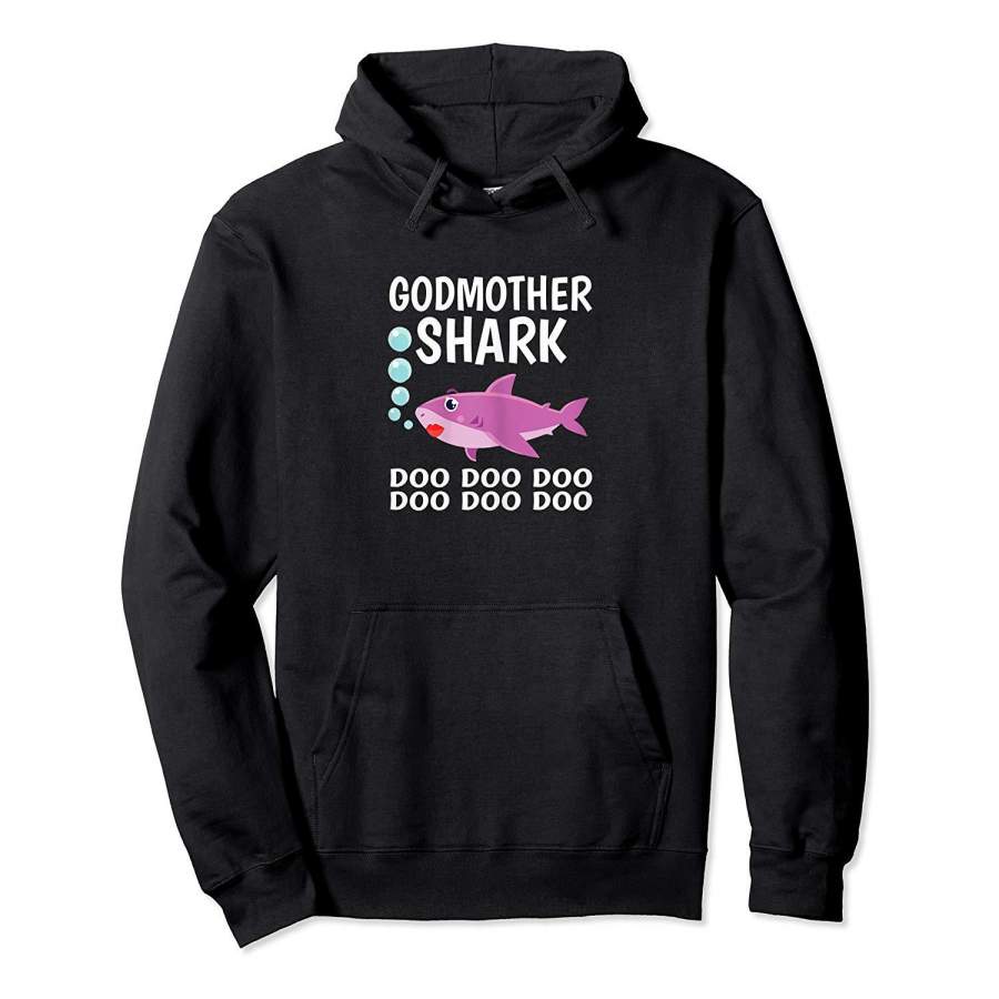 Womens Proud Godmother Shark Doo Doo Doo Shirt Art Gift Mothers Day Hoodie Premium Tee