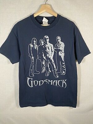 Vintage Godsmack Tour 2003 Faceless Shirt Navy   Used Rare Y2k 8869