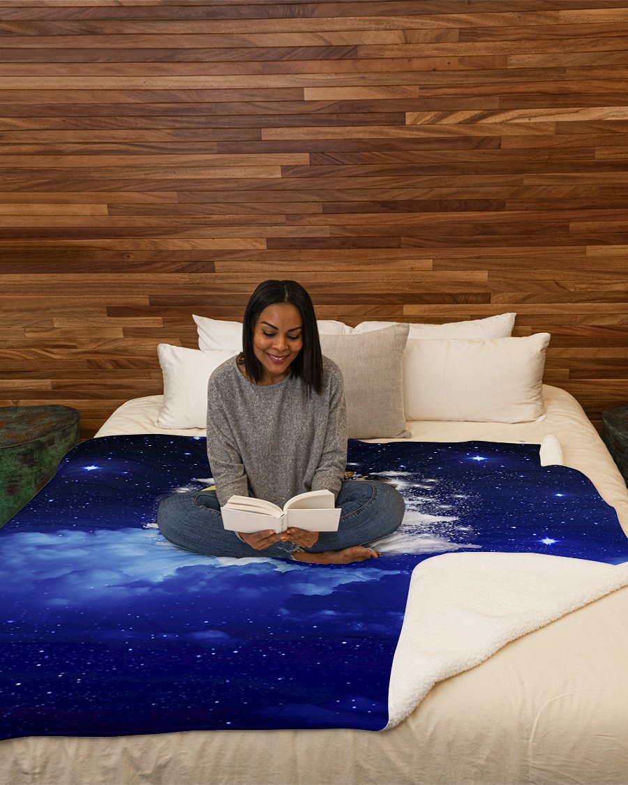 Black Couple Art – I Love You To The Moon And Back Fleece Blanket – Quilt Blanket