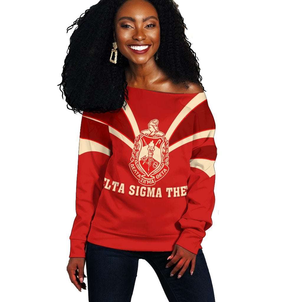 Greek Life Sweatshirt – Delta Sigma Theta Women Off Shoulder – Tusk Style