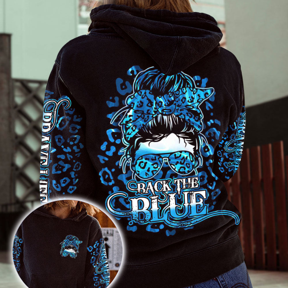 Skull Mom Life Leopard Back The Blue Hoodie 3D #Kv