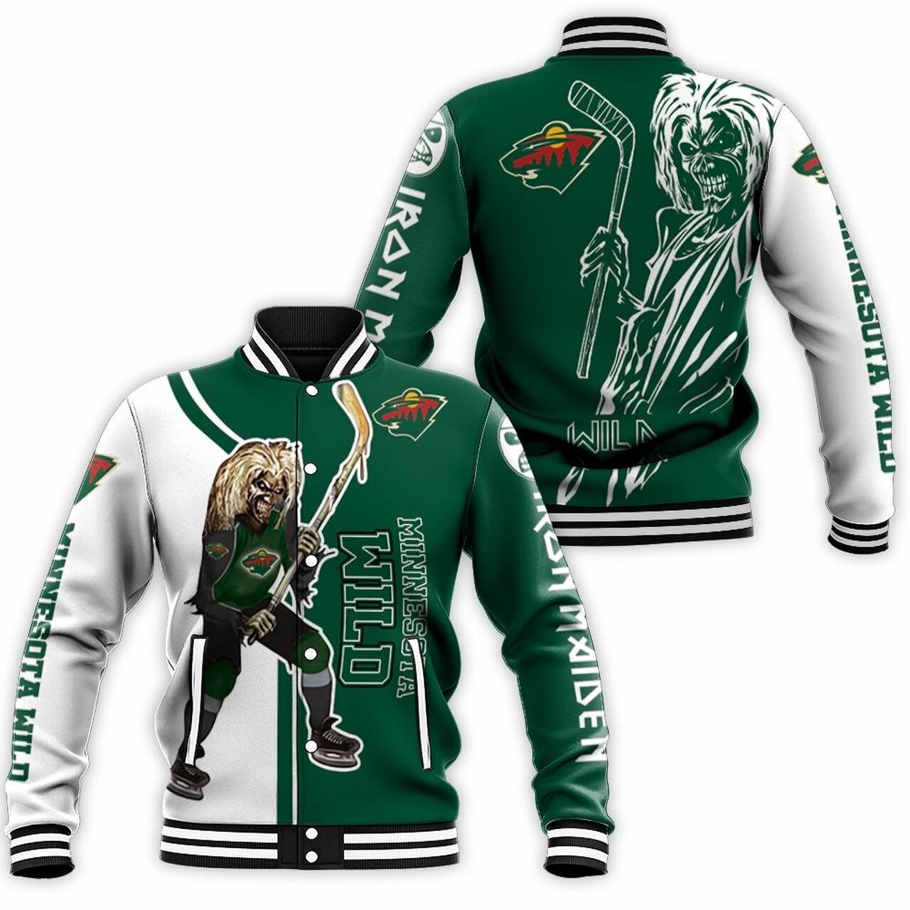 Minnesota Wild Zombie For Fans Baseball Jacket