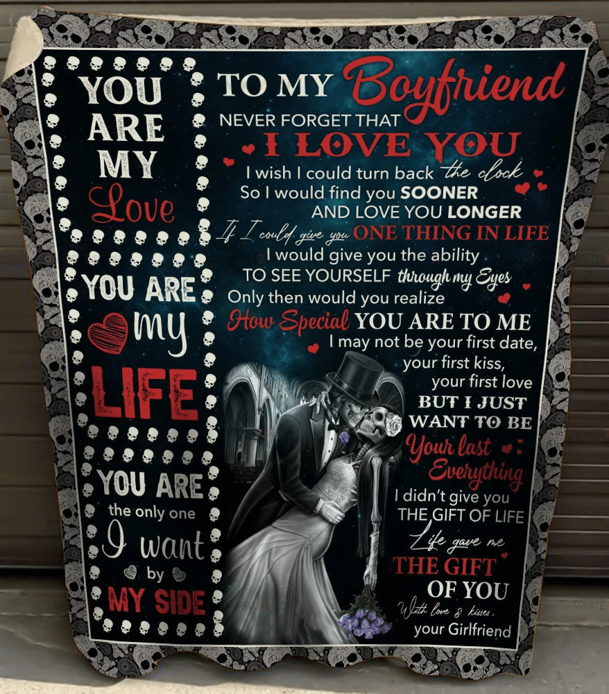 Girlfriend To Boyfriend Sherpa Blanket Never Forget That I Love You You Are My Love – Valentines Day Gifts – Valentine Gift For Boyfriend – Blanket Valentine For Boyfriend