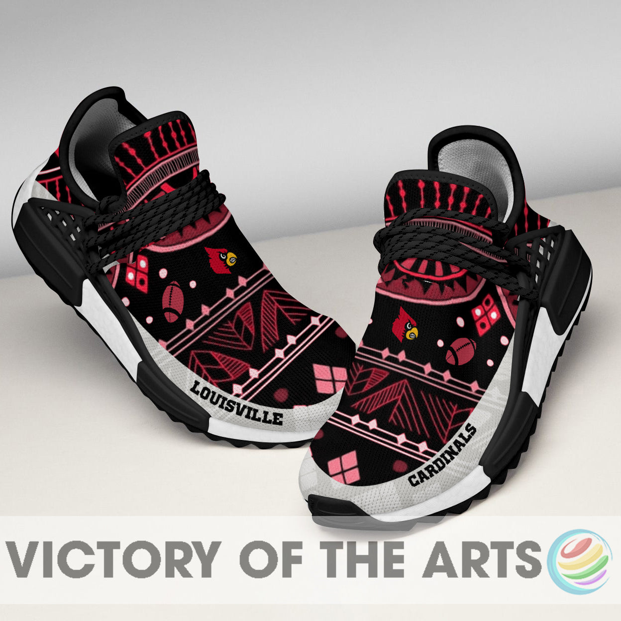 Amazing Pattern Human Race Louisville Cardinals Shoes For Fans