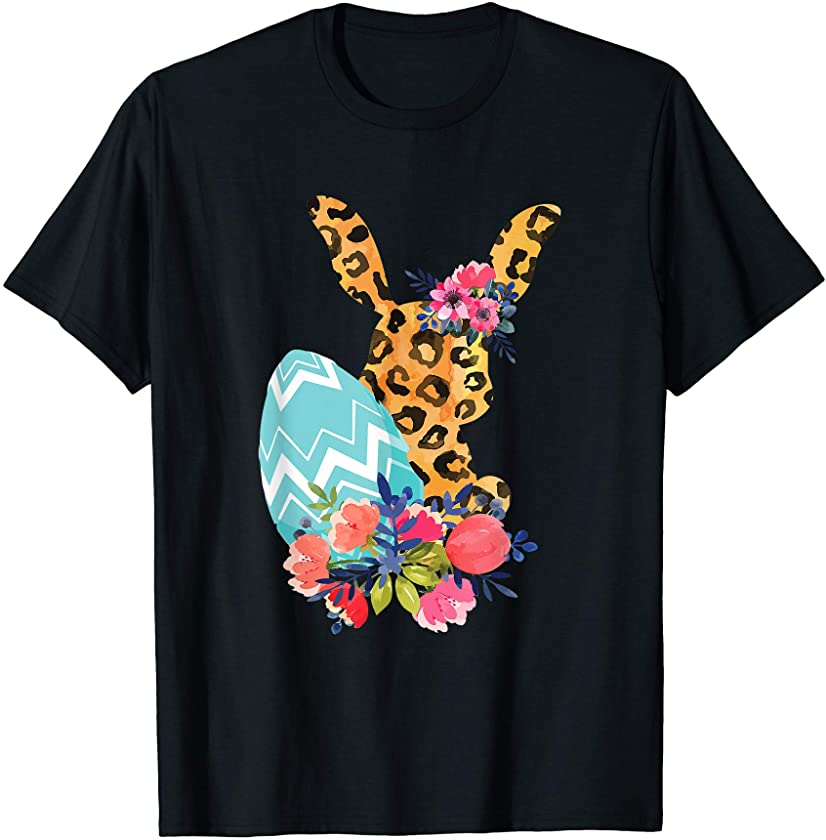 Bunny Leopard Print – Easter Egg Floral Rabbit – Cute Gift T-Shirt