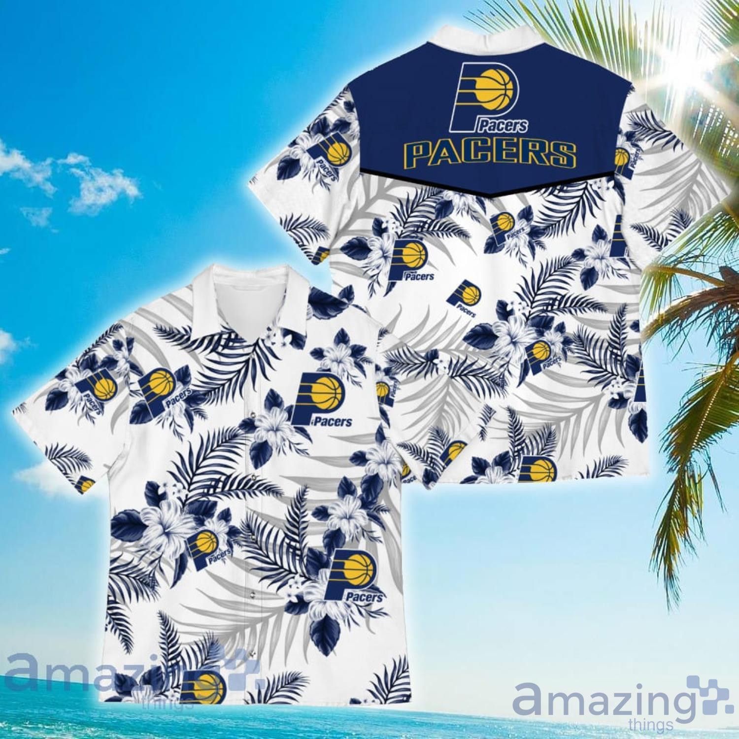 Nba Indiana Pacers Tropical Flowers Trendy Hawaiian Shirt V3 Aloha Shirt