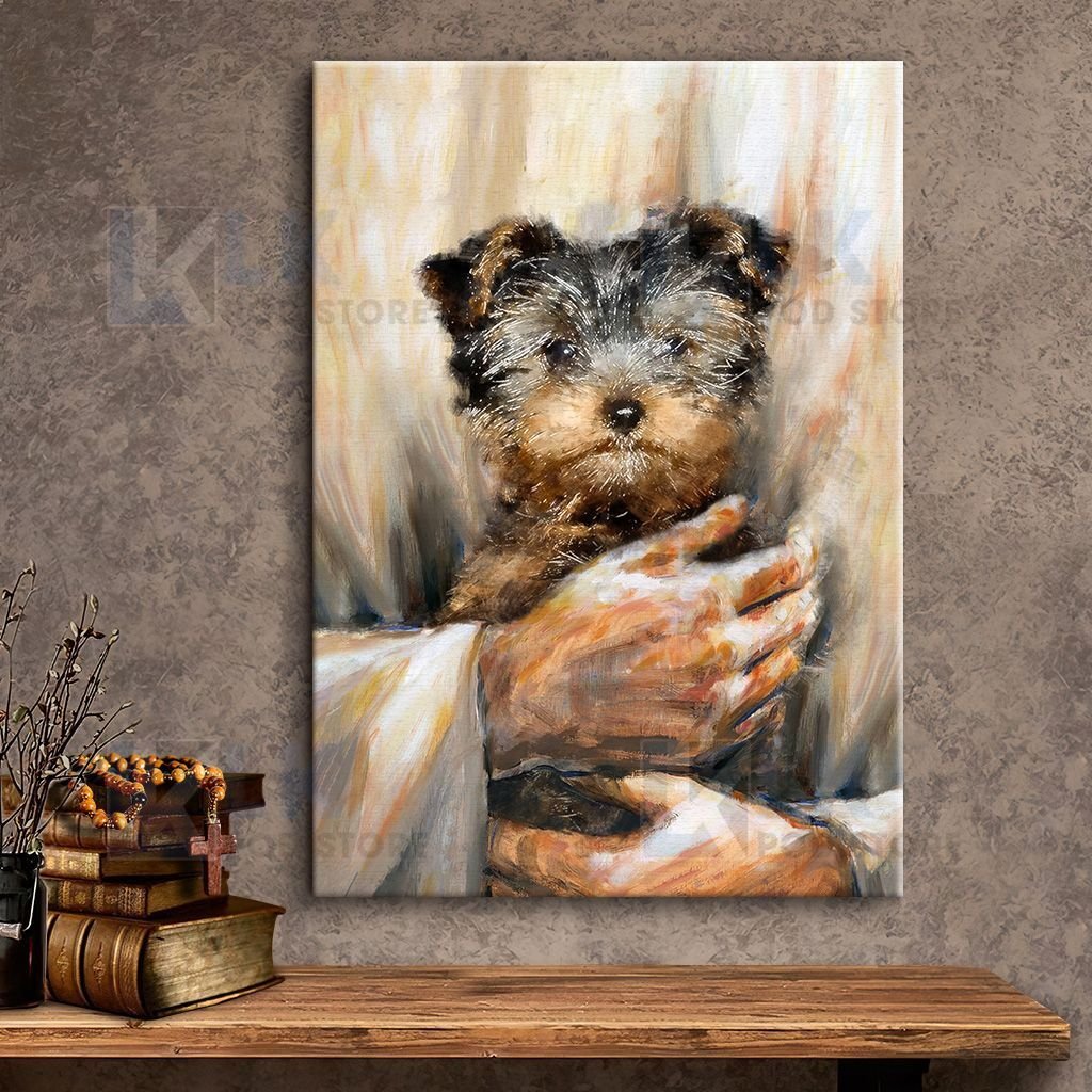 YORKSHIRE TERRIER – CANVAS The Lord Hold Me [ID3-P] | Framed, Best Gift, Pet Lover, Housewarming, Wall Art Print, Home Decor