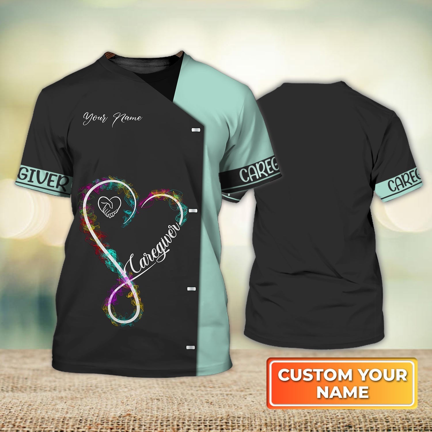 Personalized Caregiver Shirts Home Care Caregiver Uniform Heart