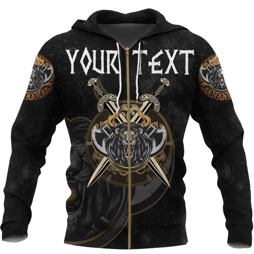 (Custom) Viking Style Zip Hoodie – Viking Lion A27