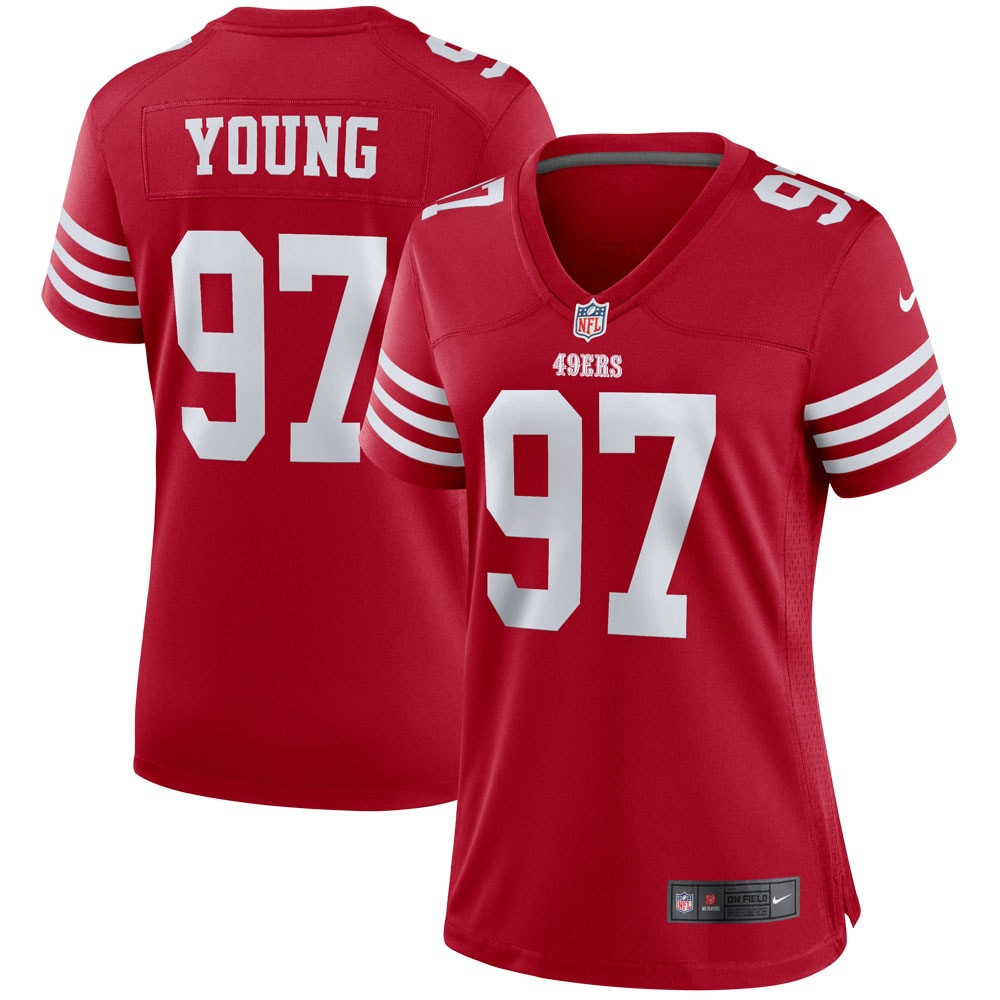 Bryant Young San Francisco 49ers Womens Retired Player Game Jersey – Scarlet NFL