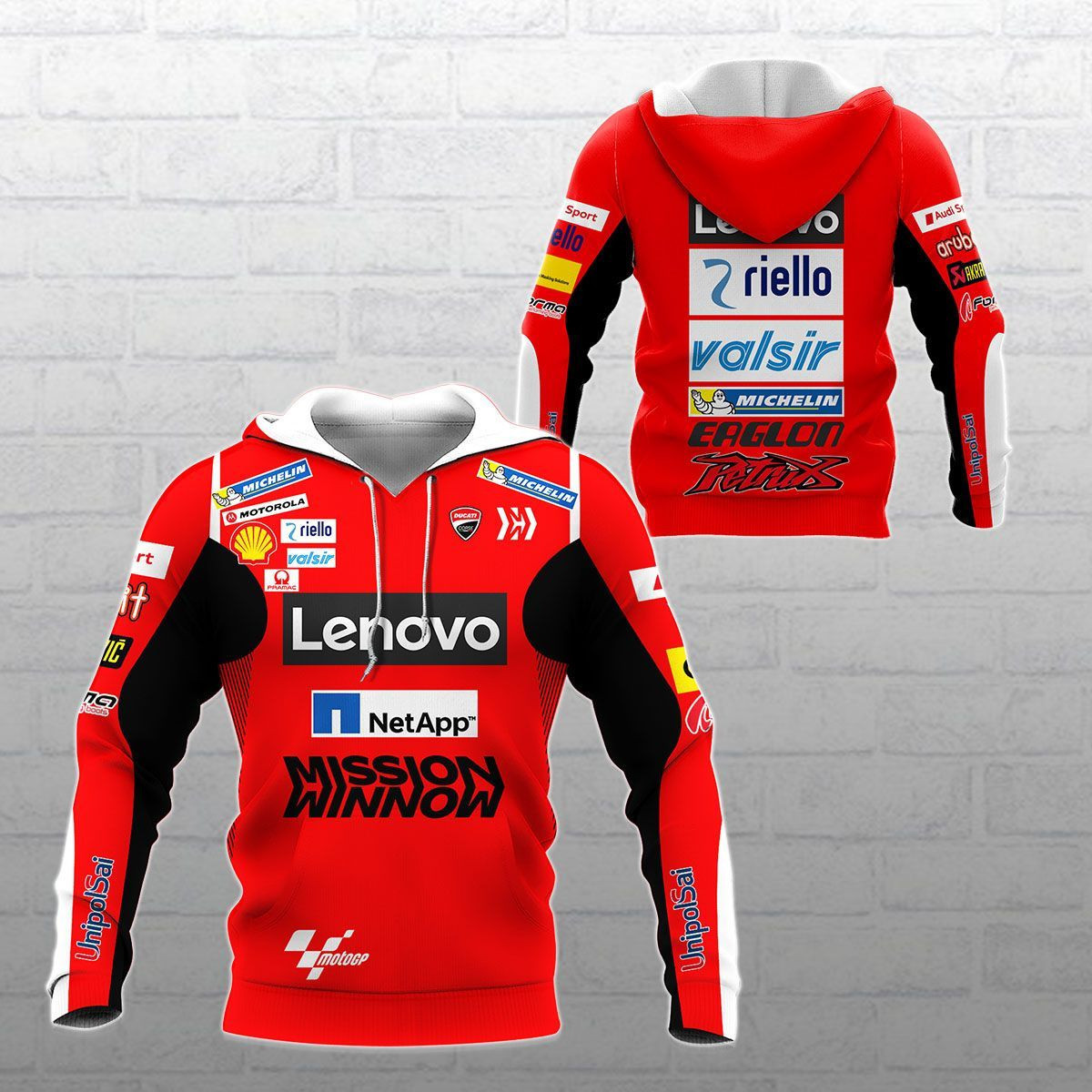 3D All Over Printed Ducati Racing Shirts Ver3 (Red)