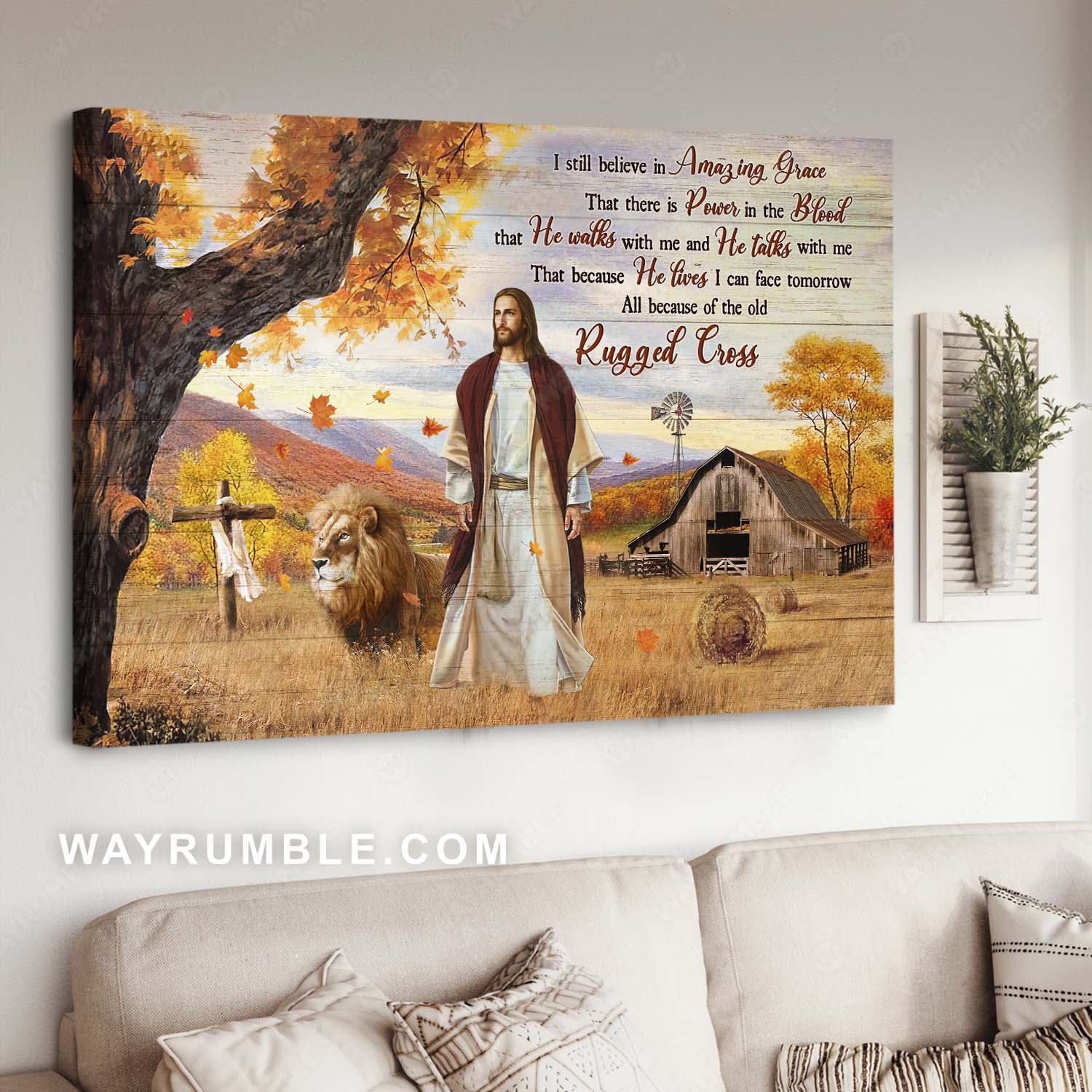 Autumn Season, Jesus Painting, Lion Of Judah, I Still Believe In Amazing Grace – Jesus Landscape Canvas Prints, Christian Wall Art