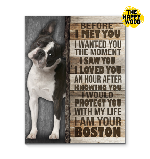 Boston Terrier Before I Met You Custom Vertical Canvas Poster For Home Decoration