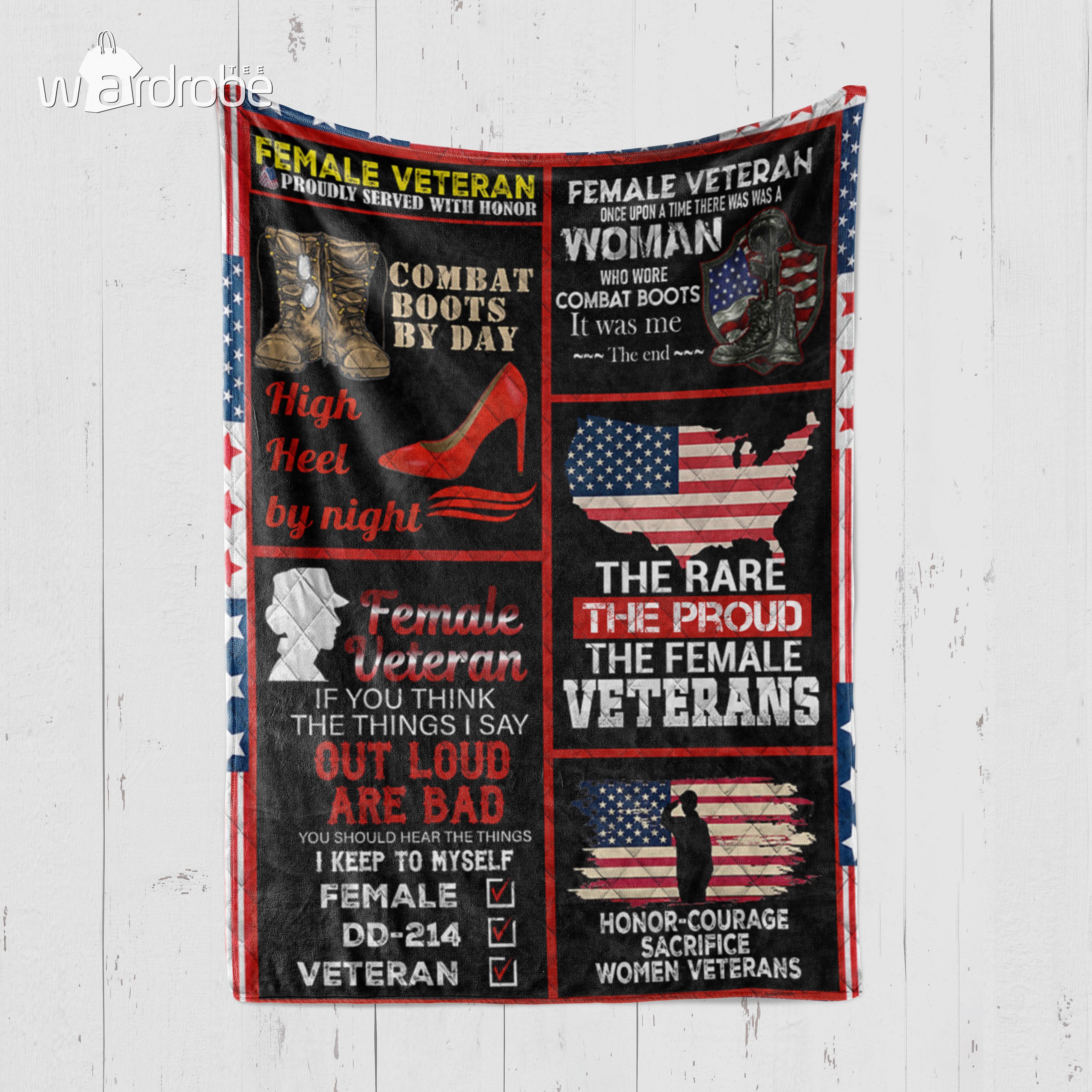Custom Blanket Female Veteran 2 – Quilt Blanket