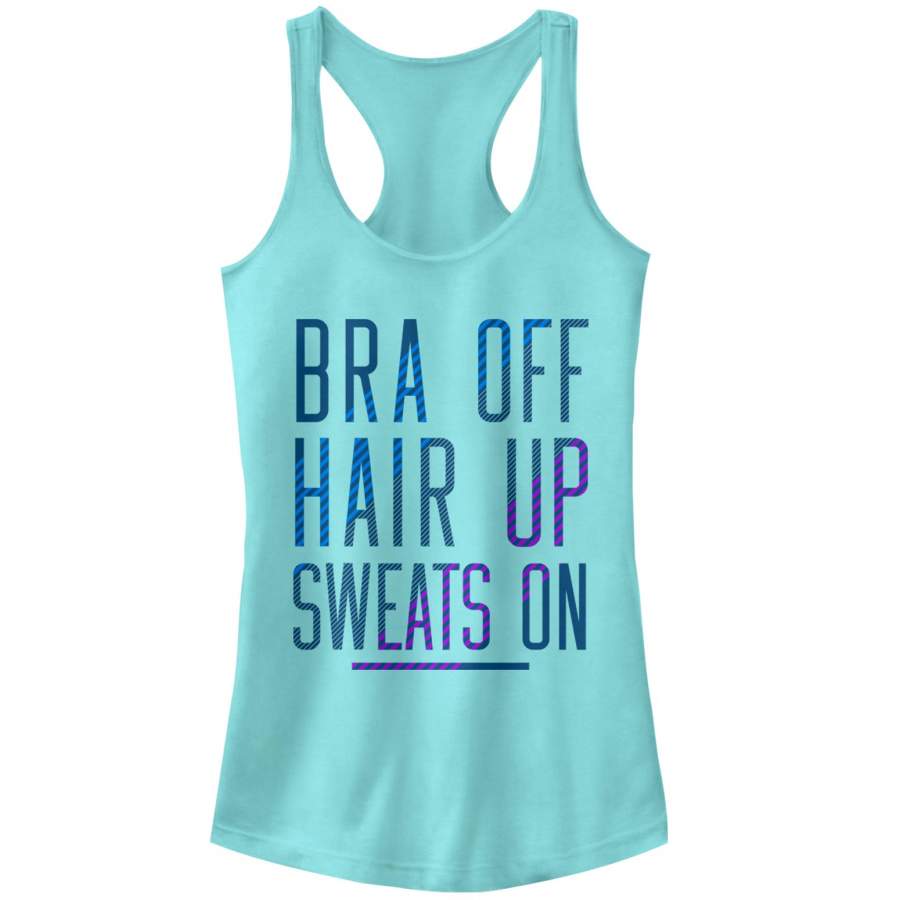 CHIN UP Junior’s Bra Off Hair Up  Racerback Tank