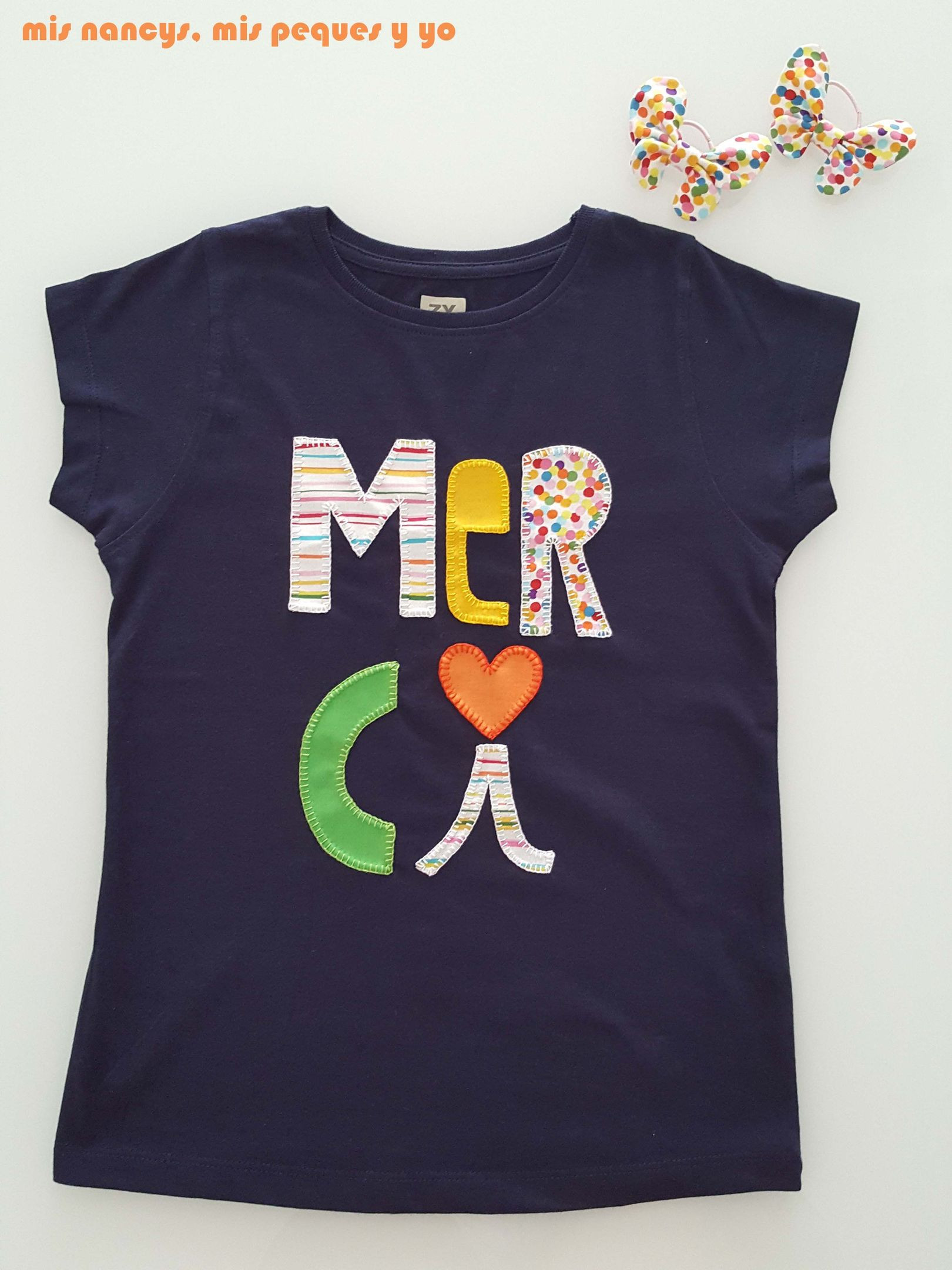 Tutorial Aplique En Camiseta Merci Mis Nancys Mis Peques Y Yo Shirt