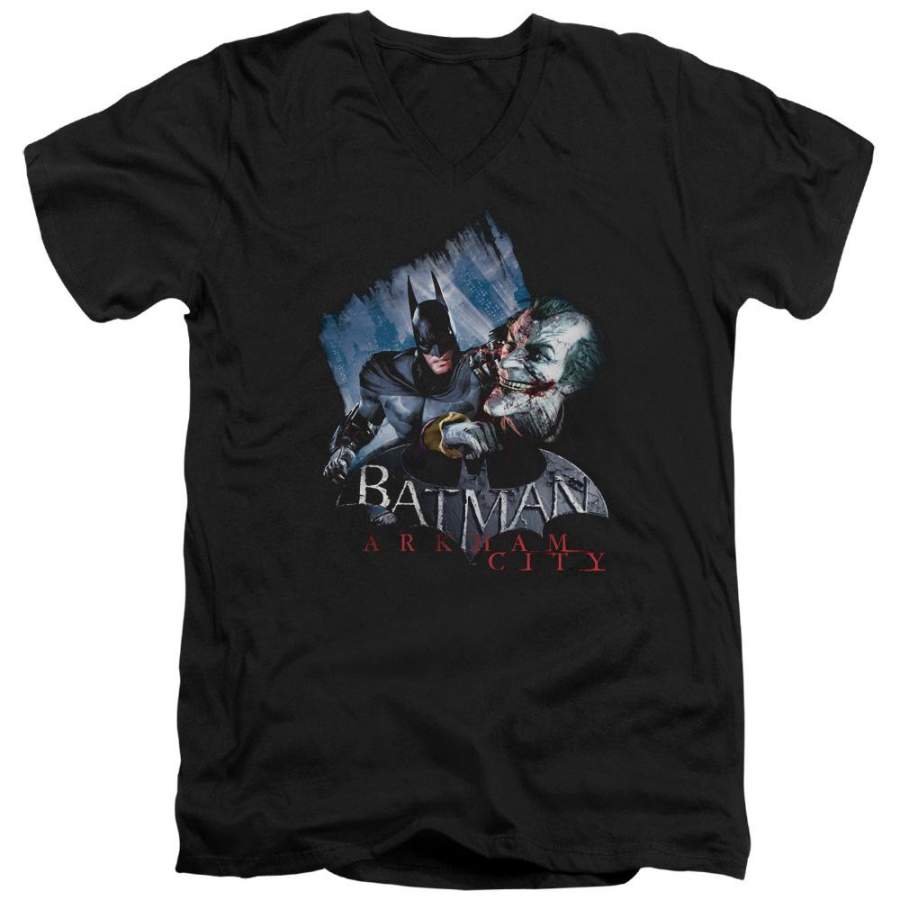 Batman – Arkham Jokes On You! Men’s V-Neck T-Shirt