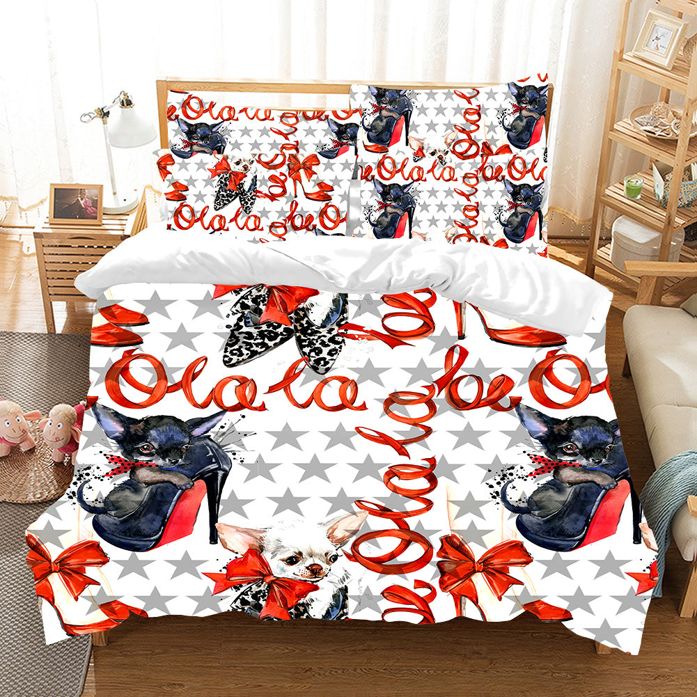 3D Watercolor Animals Dog Quilt Cover Set Bedding Set Pillowcases 59