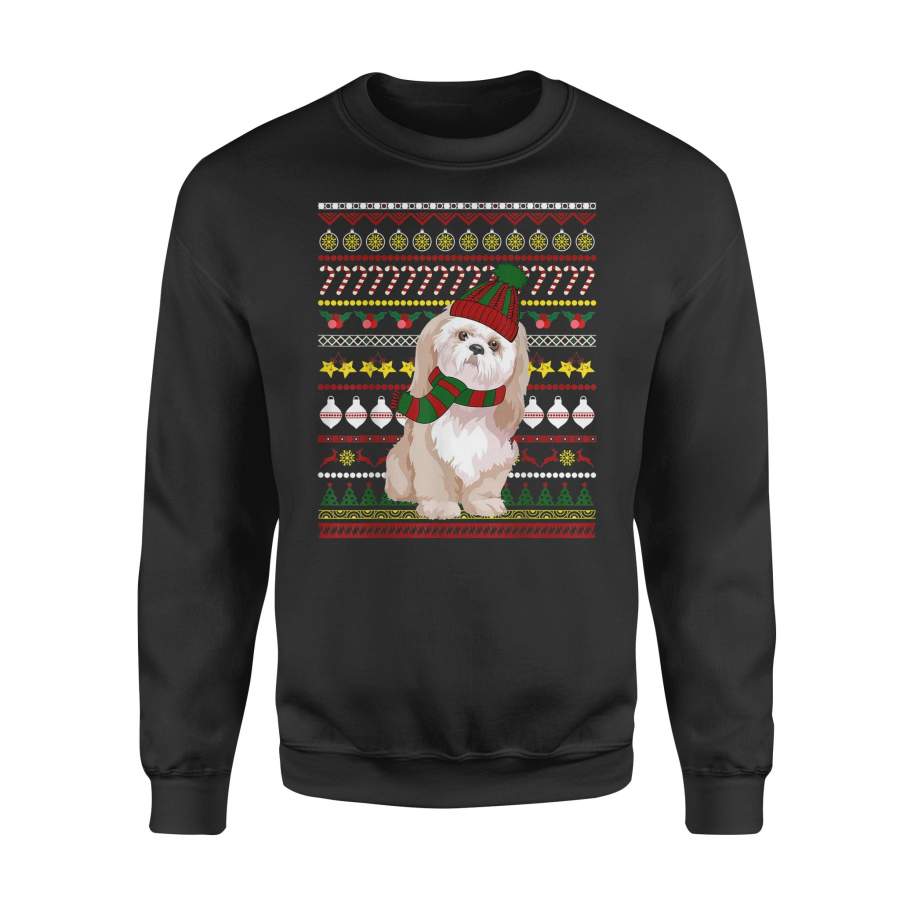 Bolognese Santa Claus Ugly Sweater Dog Gift T Shirt – Standard Fleece Sweatshirt